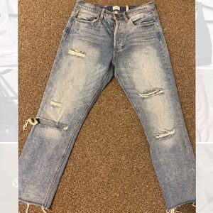 Sneak peek distressed denim